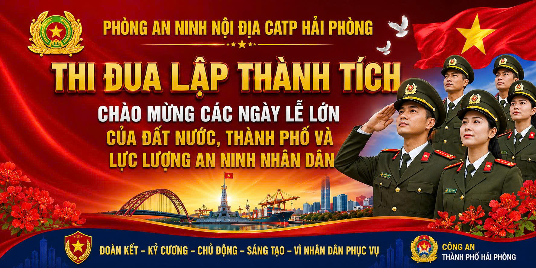 Phòng An ninh Nội địa: Thi đua lập thành tích chào mừng các ngày lễ lớn của đất nước, thành phố và lực lượng an ninh nhân dân